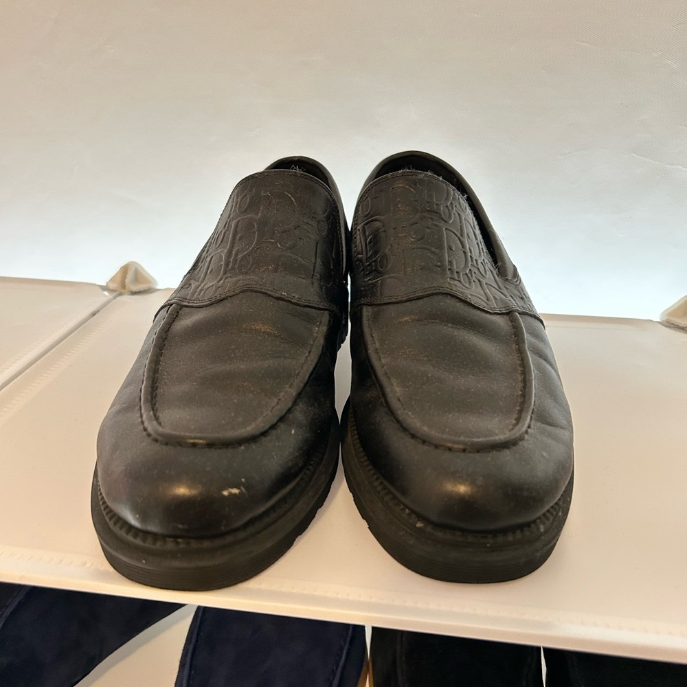 Dior Black Embossed Loafers